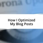 How I Optimized My Blog Posts