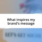 What inspires my brand’s message