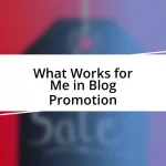 What Works for Me in Blog Promotion