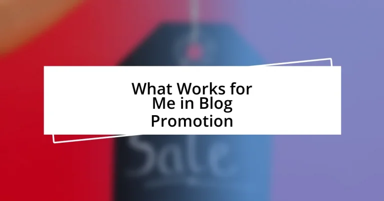 What Works for Me in Blog Promotion