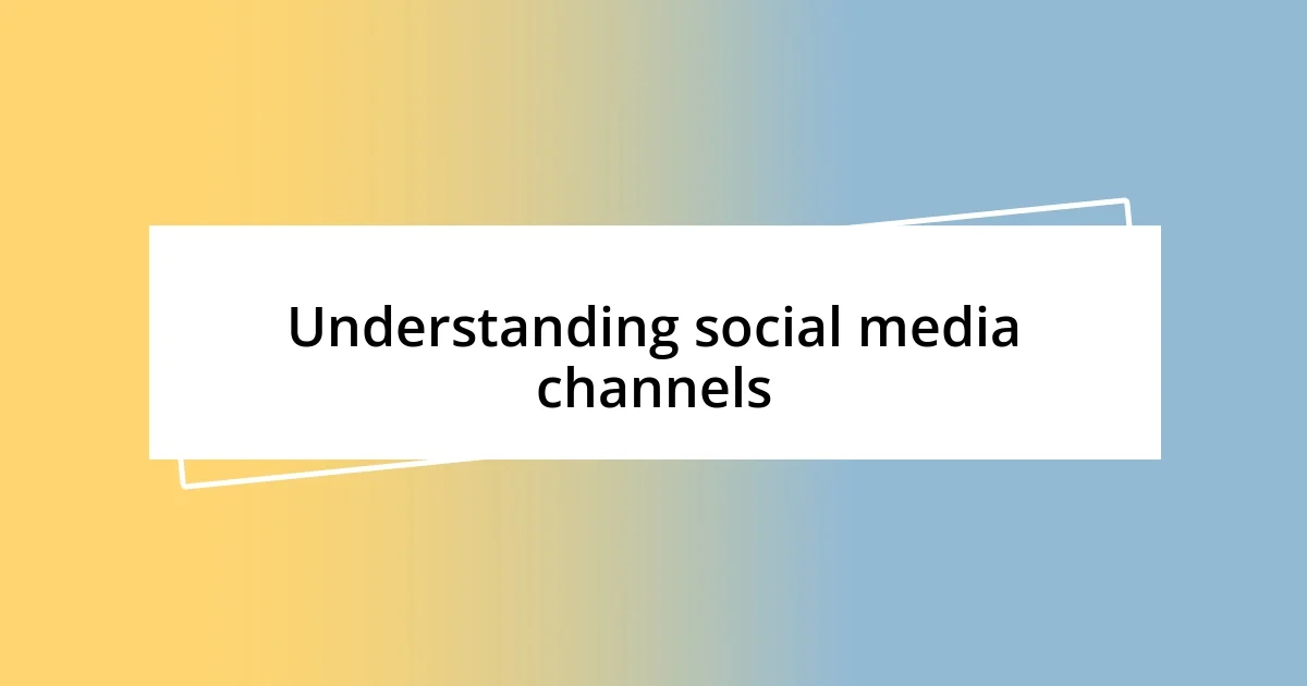 Understanding social media channels