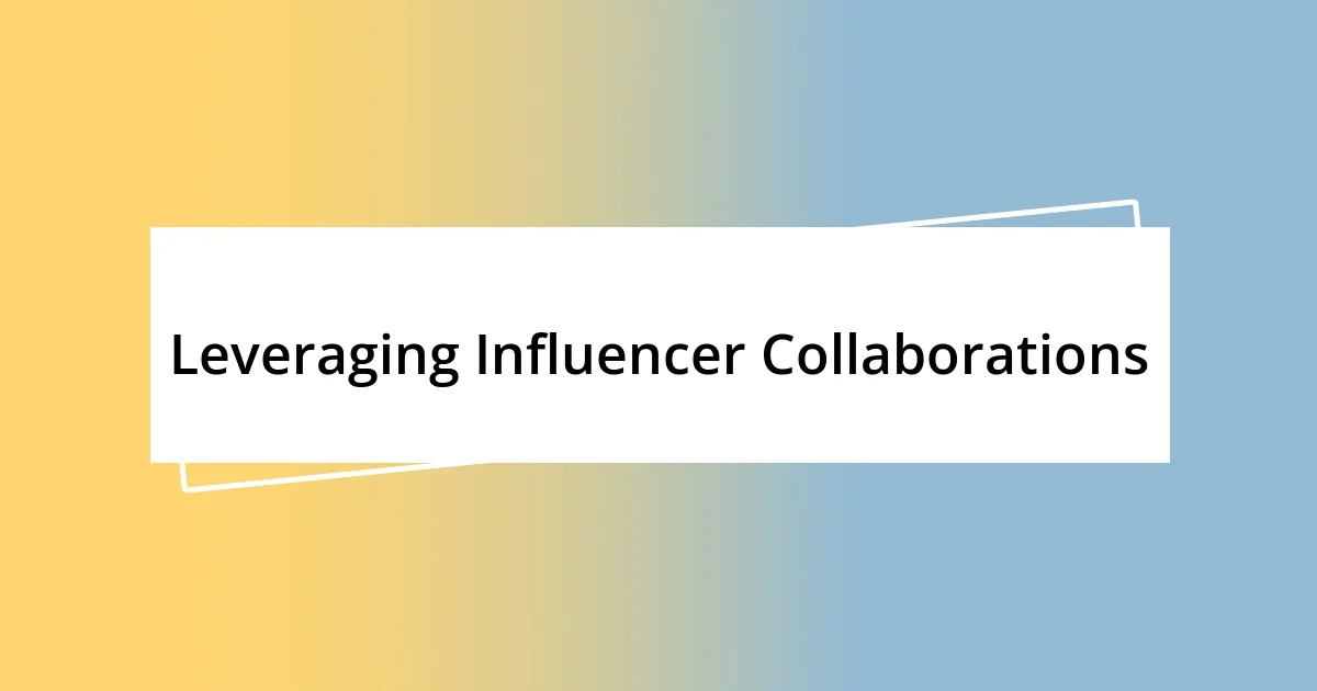 Leveraging Influencer Collaborations