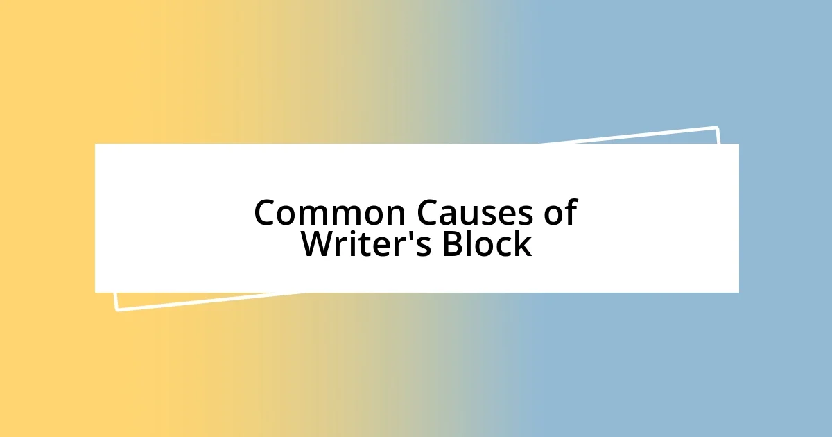 Common Causes of Writer